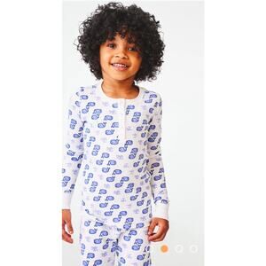 Roller Rabbit | Blue + White Moby Unisex Pajama Set | Size 10